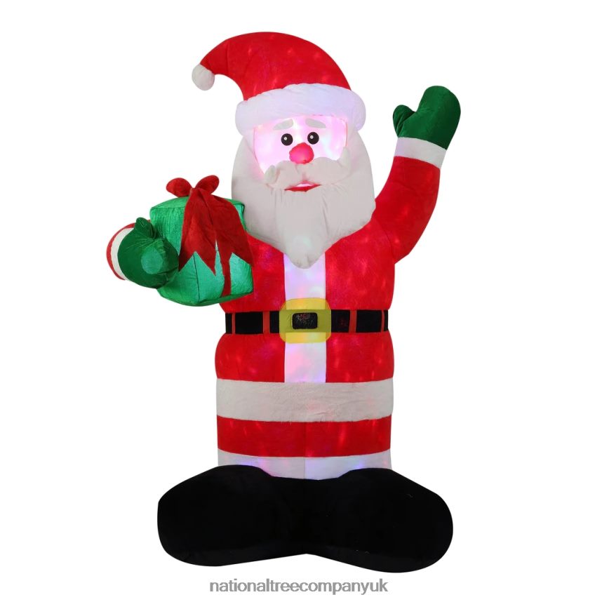 decoration | National Tree Company Inflatable Santa with Gift LED Lights Plug In Christmas Collection 8 Feet F2L4F667